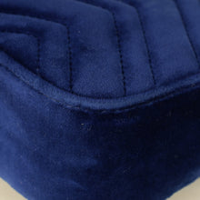 Gucci Blue Velvet GG Marmont Mini Shoulder Bag