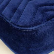 Gucci Blue Velvet GG Marmont Mini Shoulder Bag