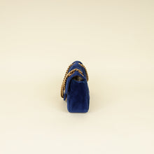 Gucci Blue Velvet GG Marmont Mini Shoulder Bag