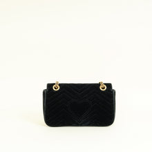 Gucci Black GG Marmont Velvet Medium Shoulder Bag
