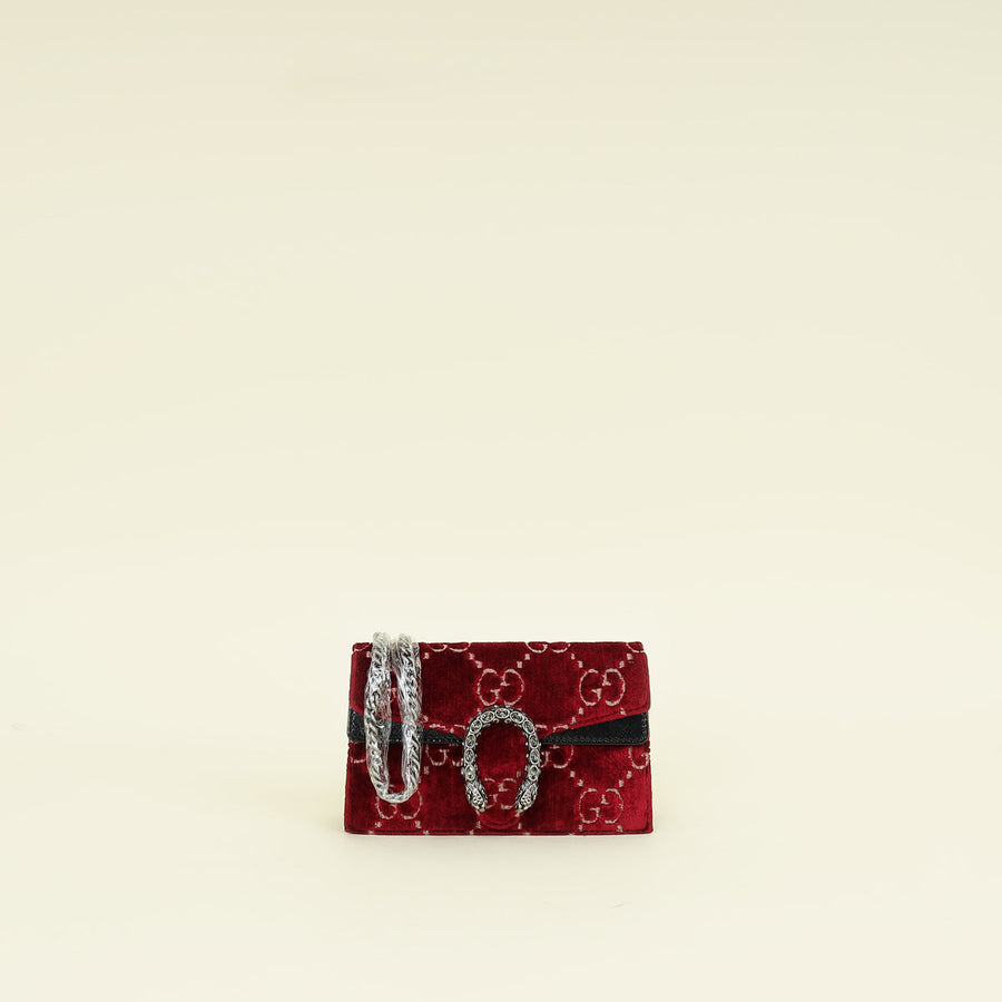 Gucci Bicolor GG Velvet Crystal Dionysus Super Mini Bag