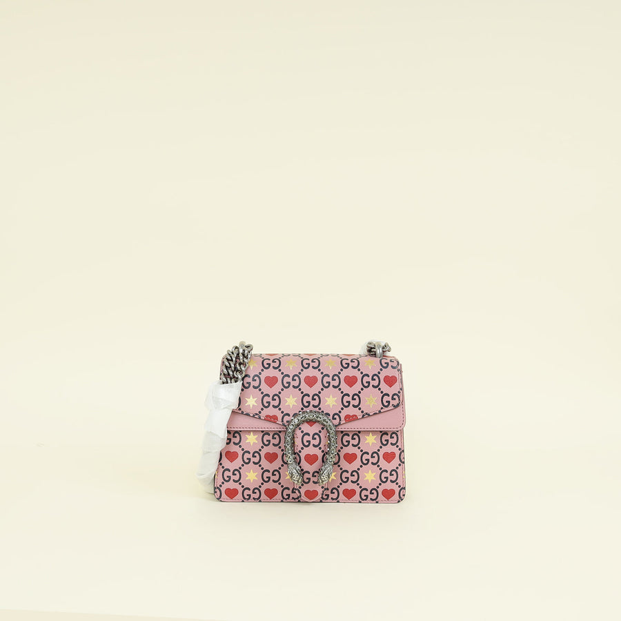 Gucci Pink Multicolor Valentine's Day Exclusive Dionysus Mini Bag