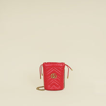 Gucci Red GG Marmont Mini Bucket Bag