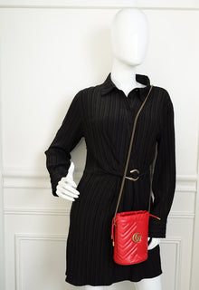 Gucci Red GG Marmont Mini Bucket Bag