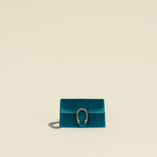 Gucci Turquoise Velvet Crystal Dionysus Super Mini Bag