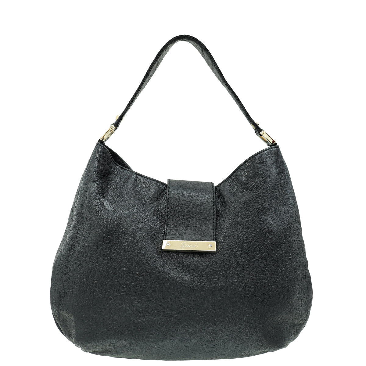 Gucci Black Guccissima New Web Large Hobo Bag
