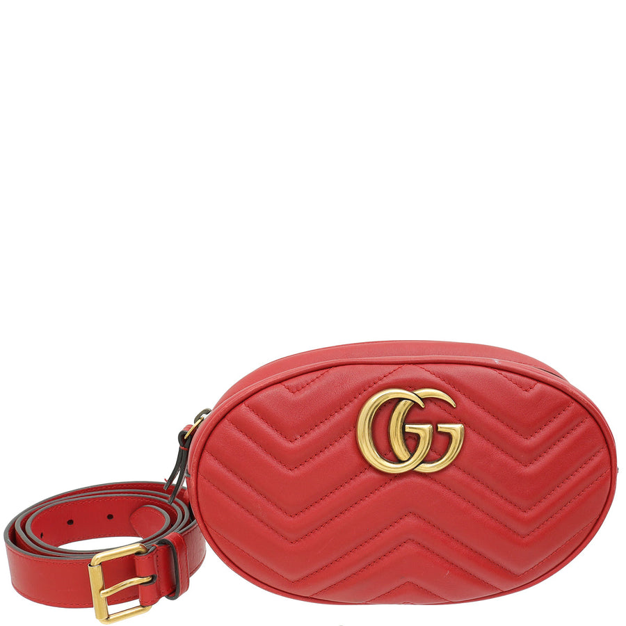 Gucci Red GG Marmont Small Belt Bag