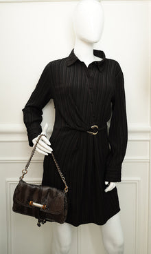 Gucci Dark Gray Croisette Bamboo Evening Bag