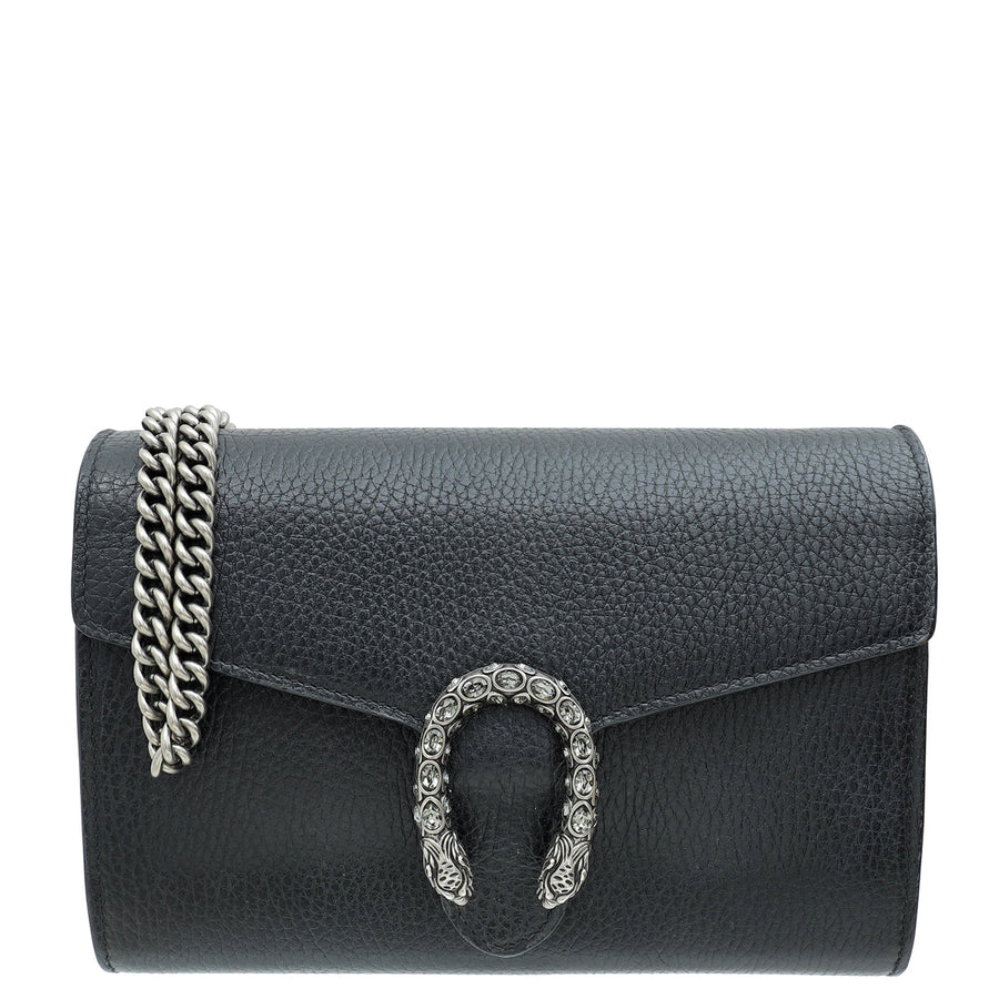 Gucci Black Crystal Dionysus Mini Chain Shoulder Bag