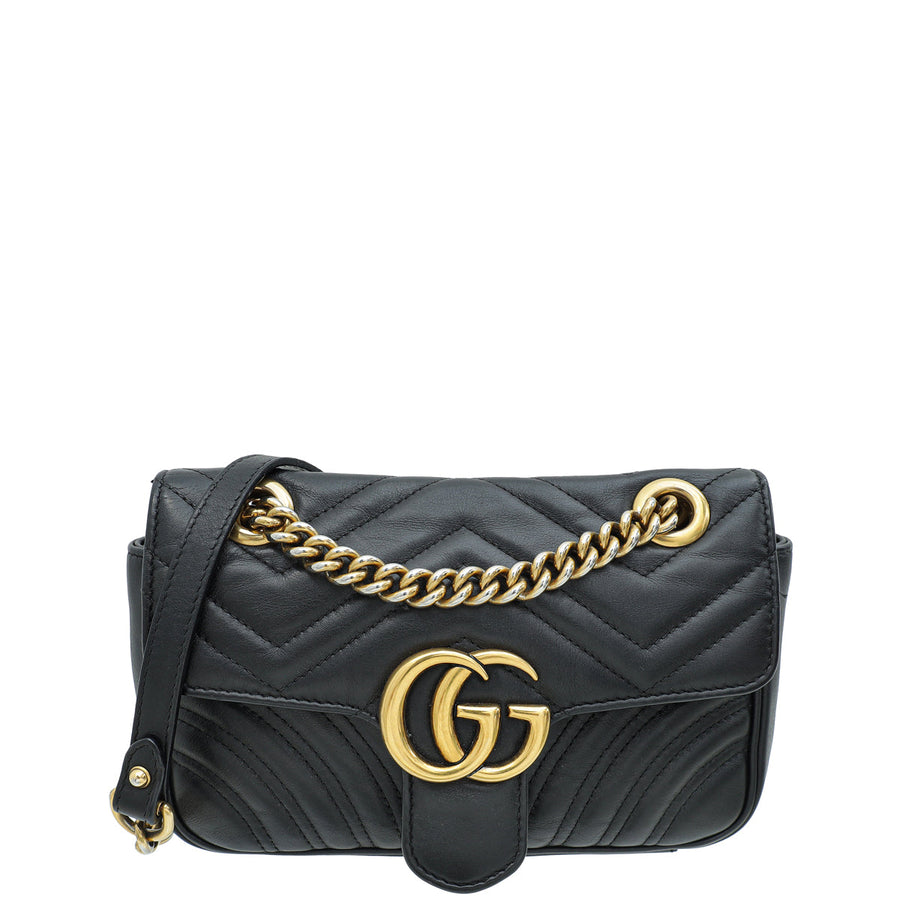Gucci Black GG Marmont Mini Shoulder Bag