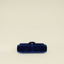 Gucci Dark Blue GG Marmont Velvet Large Shoulder Bag