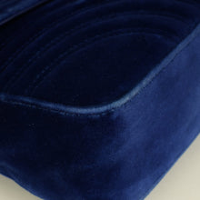 Gucci Dark Blue GG Marmont Velvet Large Shoulder Bag