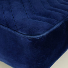 Gucci Dark Blue GG Marmont Velvet Large Shoulder Bag