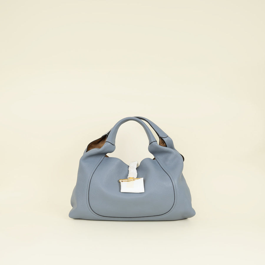 Gucci Dusty Blue Softbit Maxi Shoulder Bag