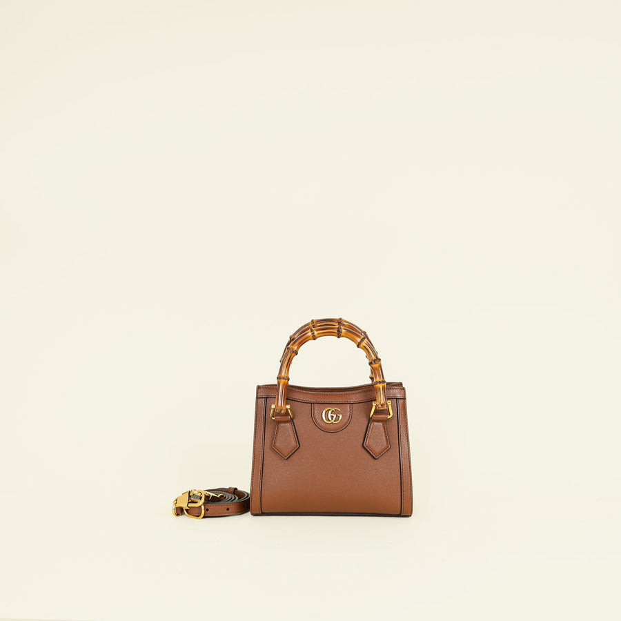 Gucci Brown Mini Diana Tote Bag
