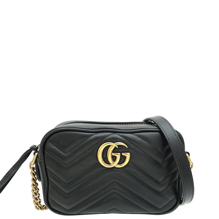 Gucci Black GG Marmont Mini Camera Bag