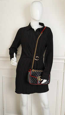 Gucci Black Torchon GG Marmont Medium Shoulder Bag