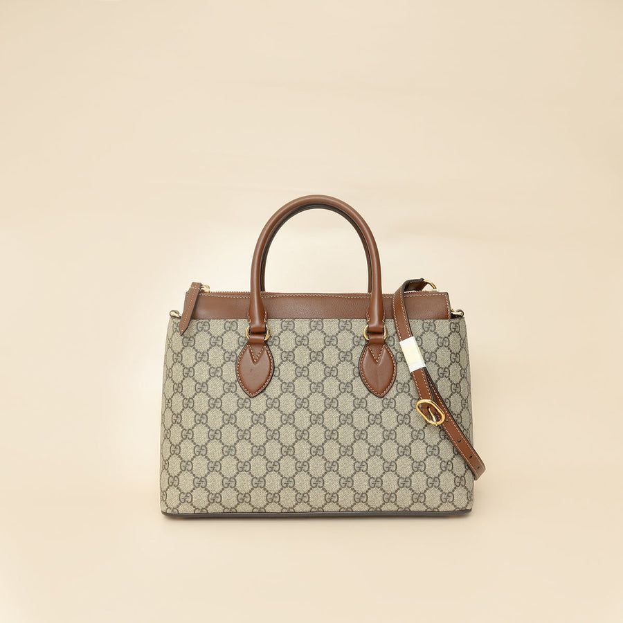 Gucci Bicolor GG Supreme Handles Tote Bag