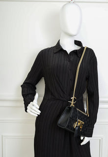 Gucci Black Guccissima Padlock Small Shoulder Bag