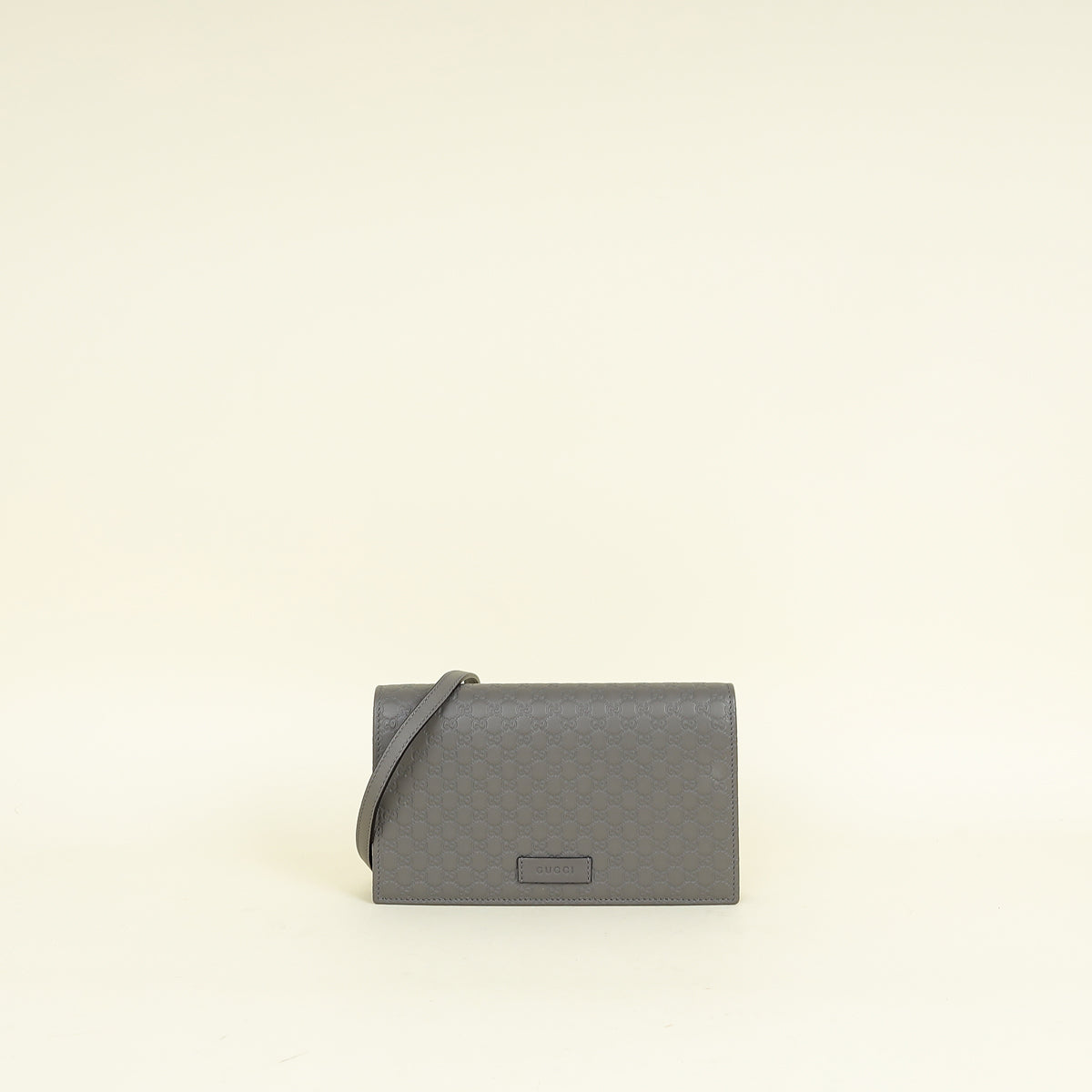 Gucci Grey Micro Guccissima Strap Wallet