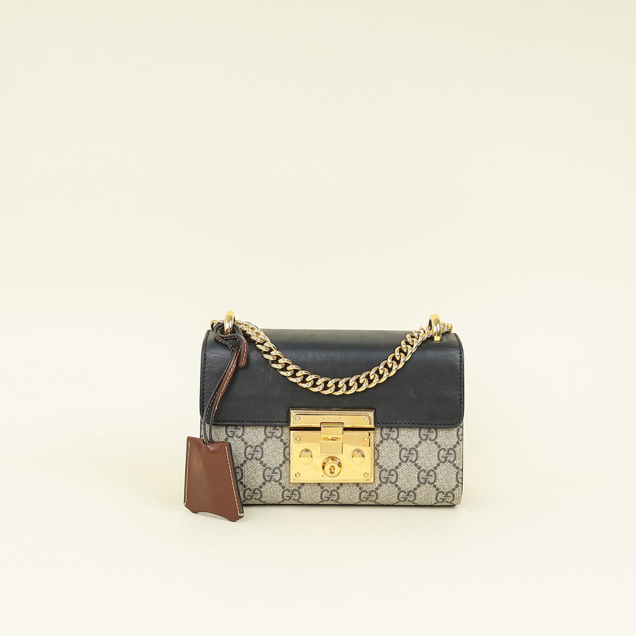 Gucci Bicolor GG Supreme Padlock Small Shoulder Bag