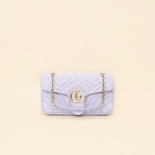 Gucci Lilac GG Denim GG Marmont Medium Shoulder Bag