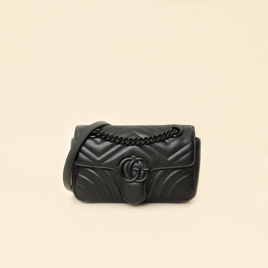 Gucci Black GG Marmont Small Shoulder Bag
