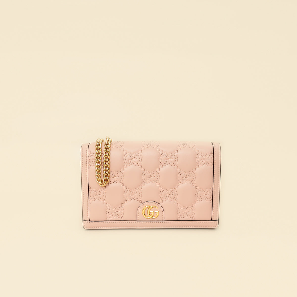 Gucci Light Pink GG Matelasse Wallet on Chain