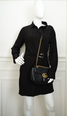 Gucci Black GG Marmont Medium Shoulder Bag