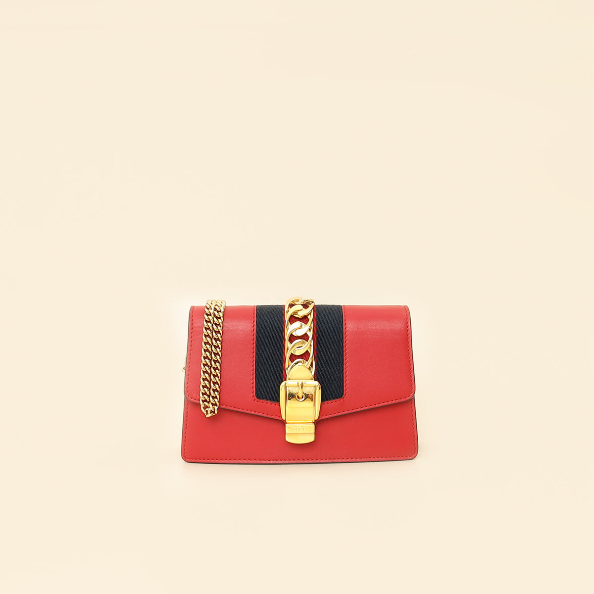 Gucci Red Super Mini Sylvie Chain Bag
