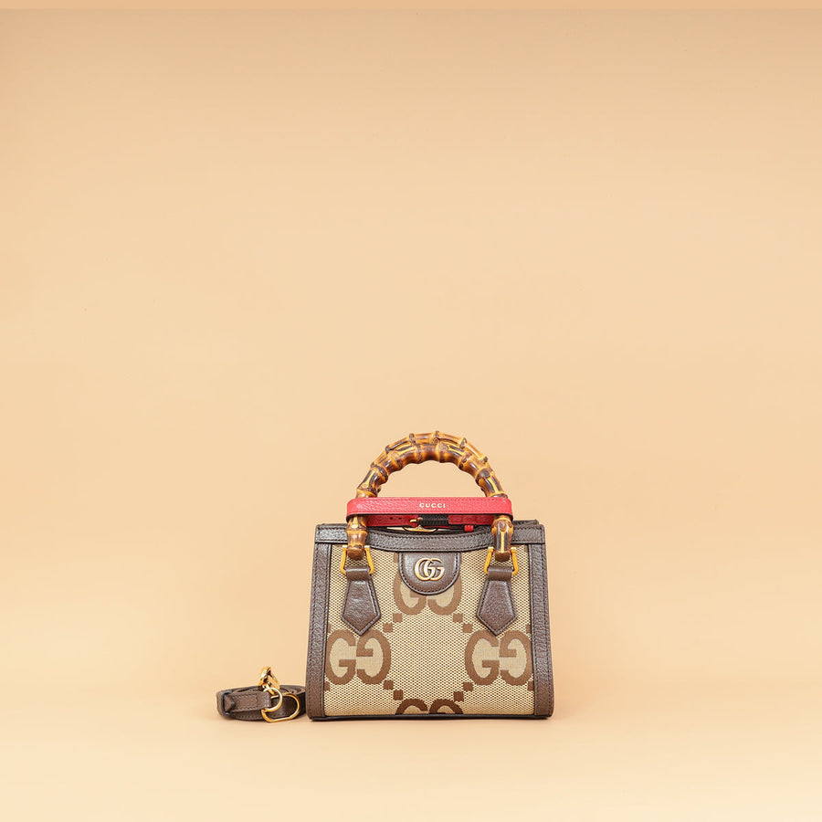Gucci Bicolor Jumbo GG Mini Diana Tote Bag