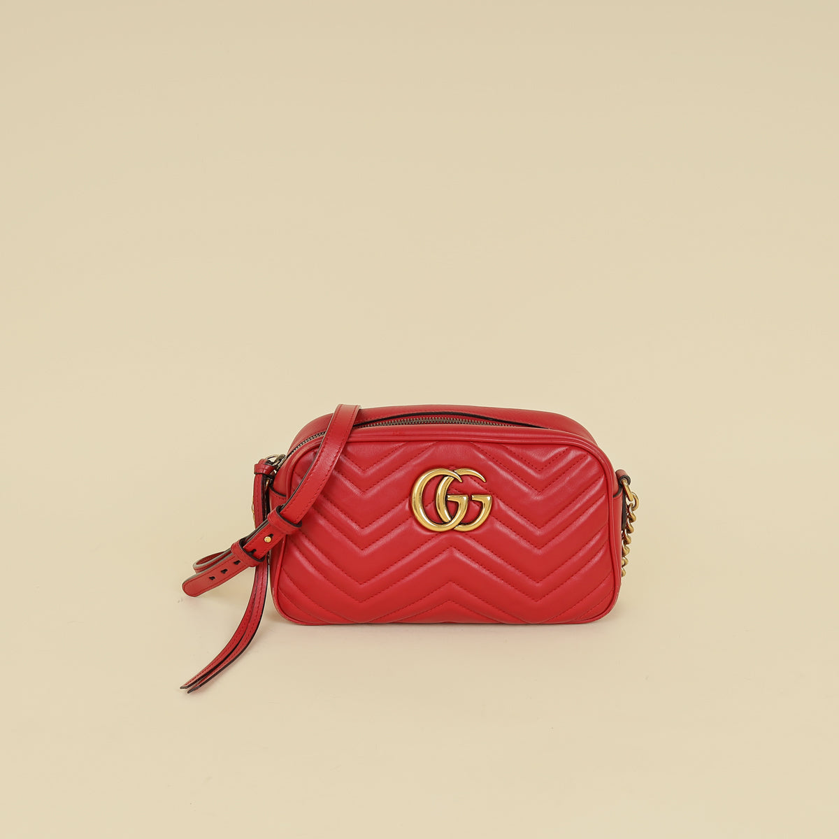 Gucci Red GG Marmont Camera Small Bag