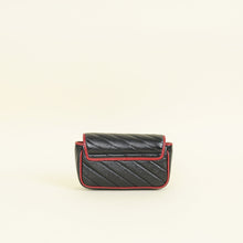 Gucci Black GG Marmont Diagonal Striped Super Mini Bag