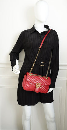 Gucci Red GG Marmont Matelasse Medium Shoulder Bag