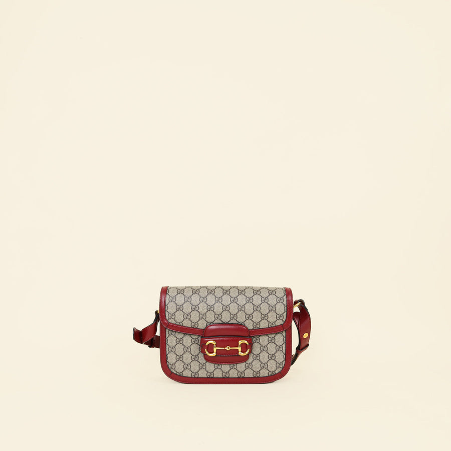 Gucci Bicolor GG Supreme Horsebit 1955 Medium Bag