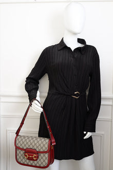 Gucci Bicolor GG Supreme Horsebit 1955 Medium Bag
