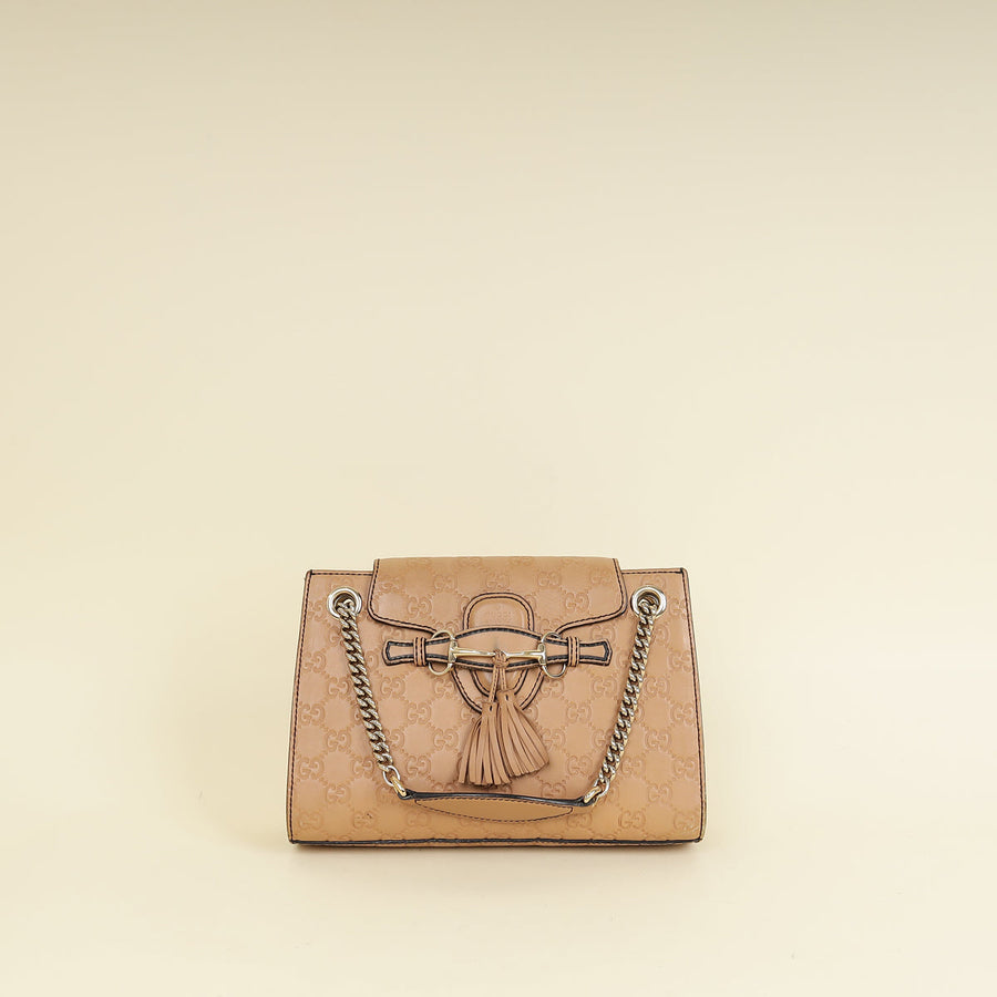 Gucci Beige Guccissima Emily Small Shoulder Bag