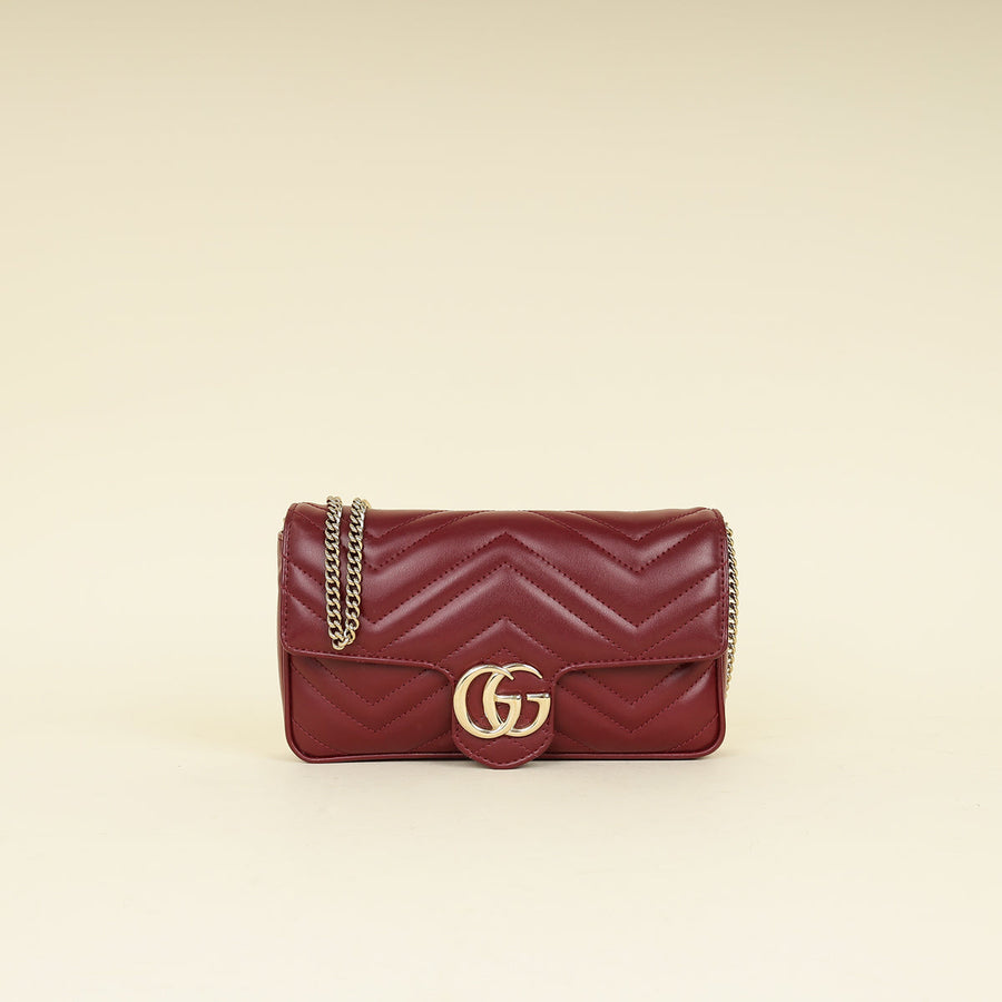 Gucci Rosso Ancora Red GG Marmont Small Shoulder Bag