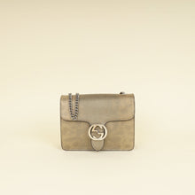 Gucci Metallic Olive Lizard Interlocking G Flap Chain Shoulder Bag