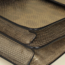 Gucci Metallic Olive Lizard Interlocking G Flap Chain Shoulder Bag