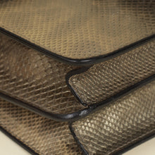Gucci Metallic Olive Lizard Interlocking G Flap Chain Shoulder Bag