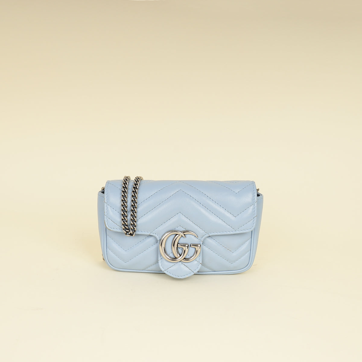 Gucci Light Blue GG Marmont Mini Chain Shoulder Bag
