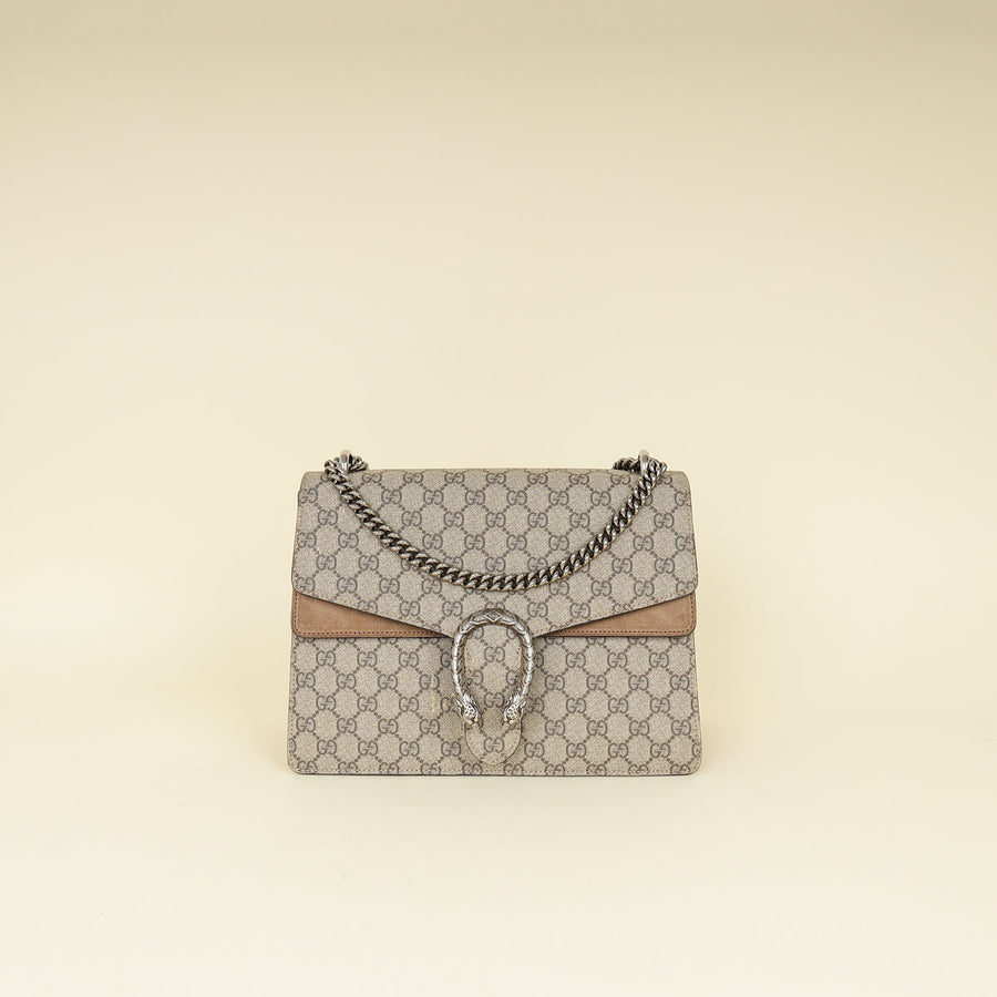 Gucci Bicolor GG Supreme Dionysus Medium Flap Bag