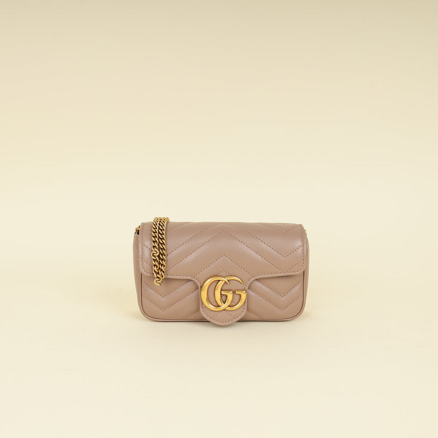 Gucci Dusty Pink GG Marmont Mini Shoulder Bag