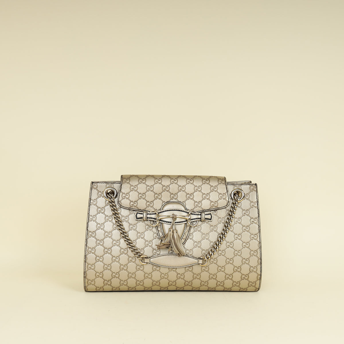 Gucci Champagne GG Guccissima Large Emily Bag