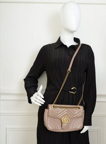 Gucci Porcelain Rose GG Marmont Medium Shoulder Bag