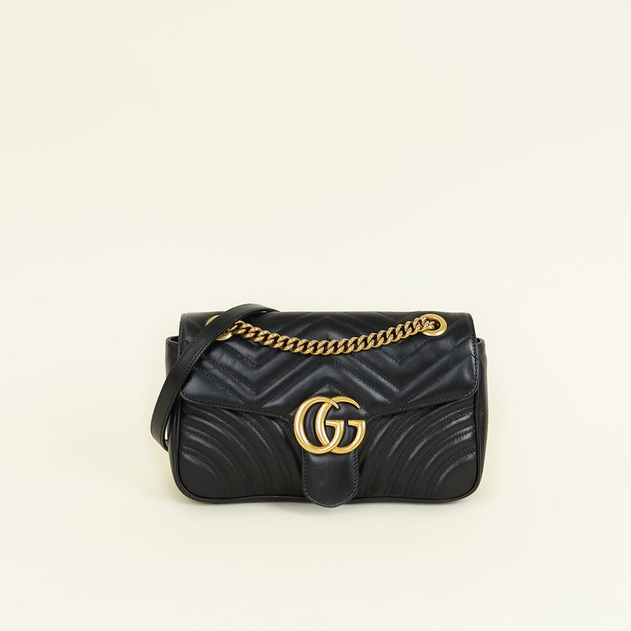 Gucci Black GG Marmont Shoulder Bag