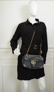 Gucci Black GG Marmont Shoulder Bag