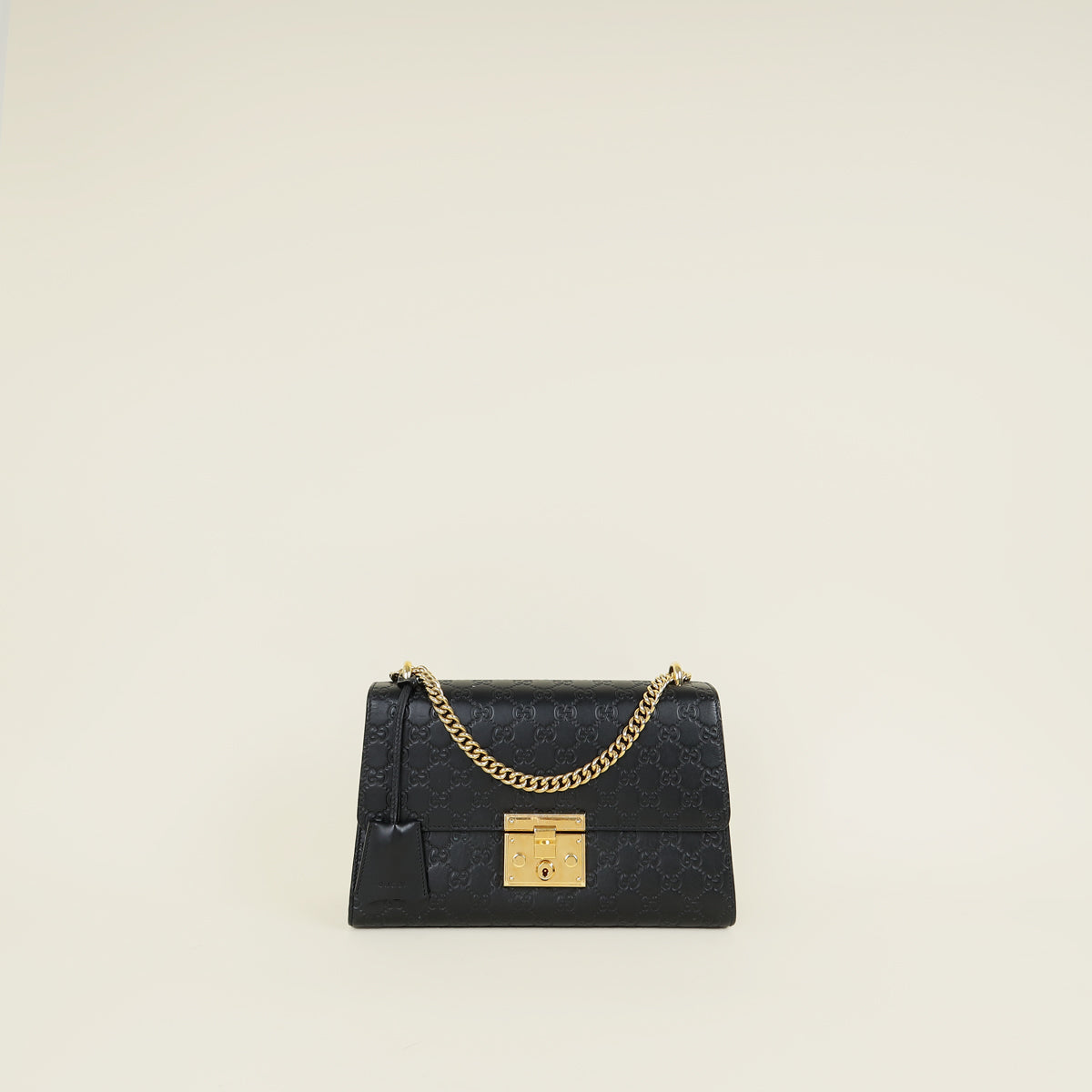 Gucci Black GG Guccissima Padlock Large Shoulder Bag