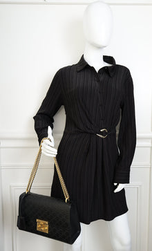 Gucci Black GG Guccissima Padlock Large Shoulder Bag